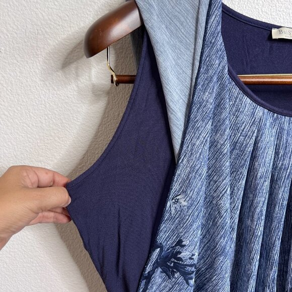 Baisheng GT Women's Blue Floral Lined Flouncing Flared Blouse - 2XL - Picture 5 of 8